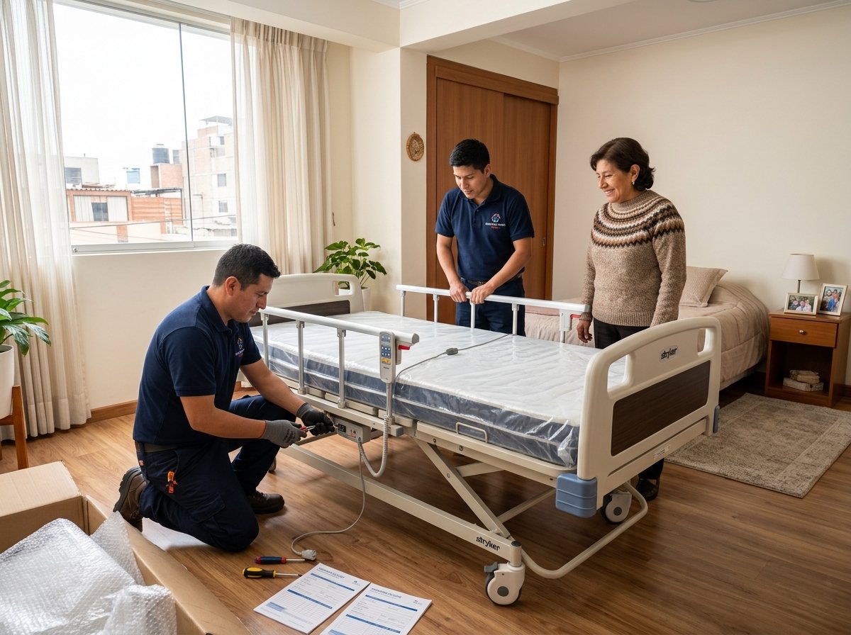 Foto real de entrega cama clínica